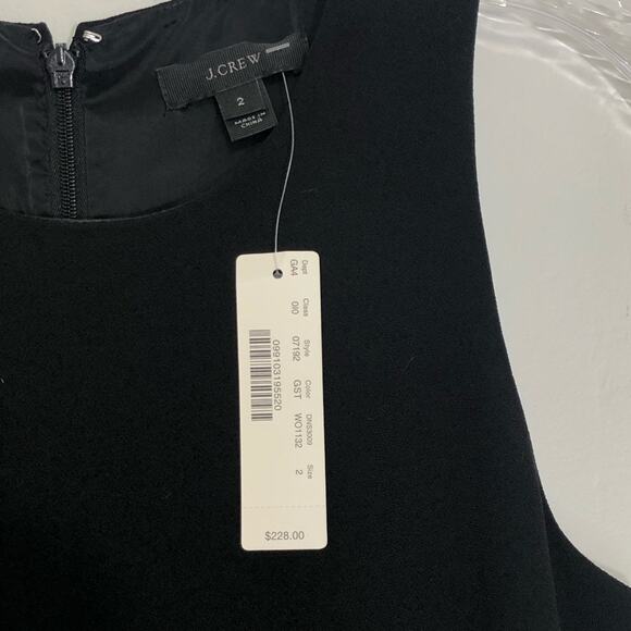 J. Crew Dress Black Metallic Gold Stripe Skirt Nwt Fit Flare - Picture 3 of 8